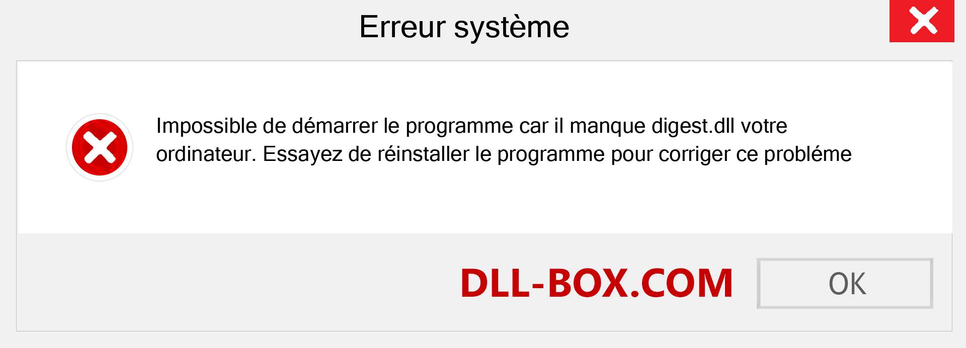 Le fichier digest.dll est manquant ?. Télécharger pour Windows 7, 8, 10 - Correction de l'erreur manquante digest dll sur Windows, photos, images